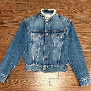 Sandro Denim Jacket with Cream Details